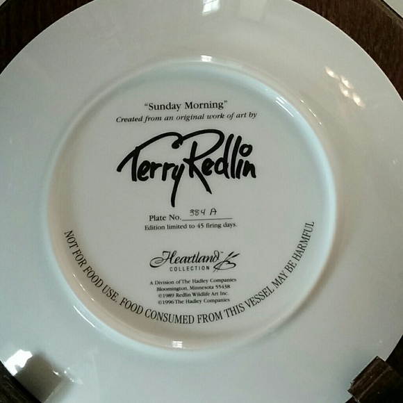 Terry Redlin Sunday Morning Plate and Holder - Picture 2 of 4